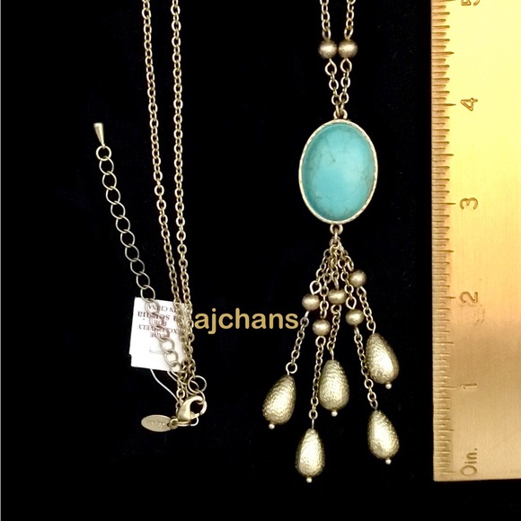 Lia Sophia Windstorm Genuine Turquoise Necklace - Picture 4 of 4